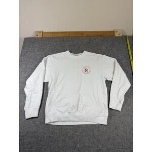 Sporty and Rich Classic Logo Crewneck Sweatshirt White Medium Made in USA